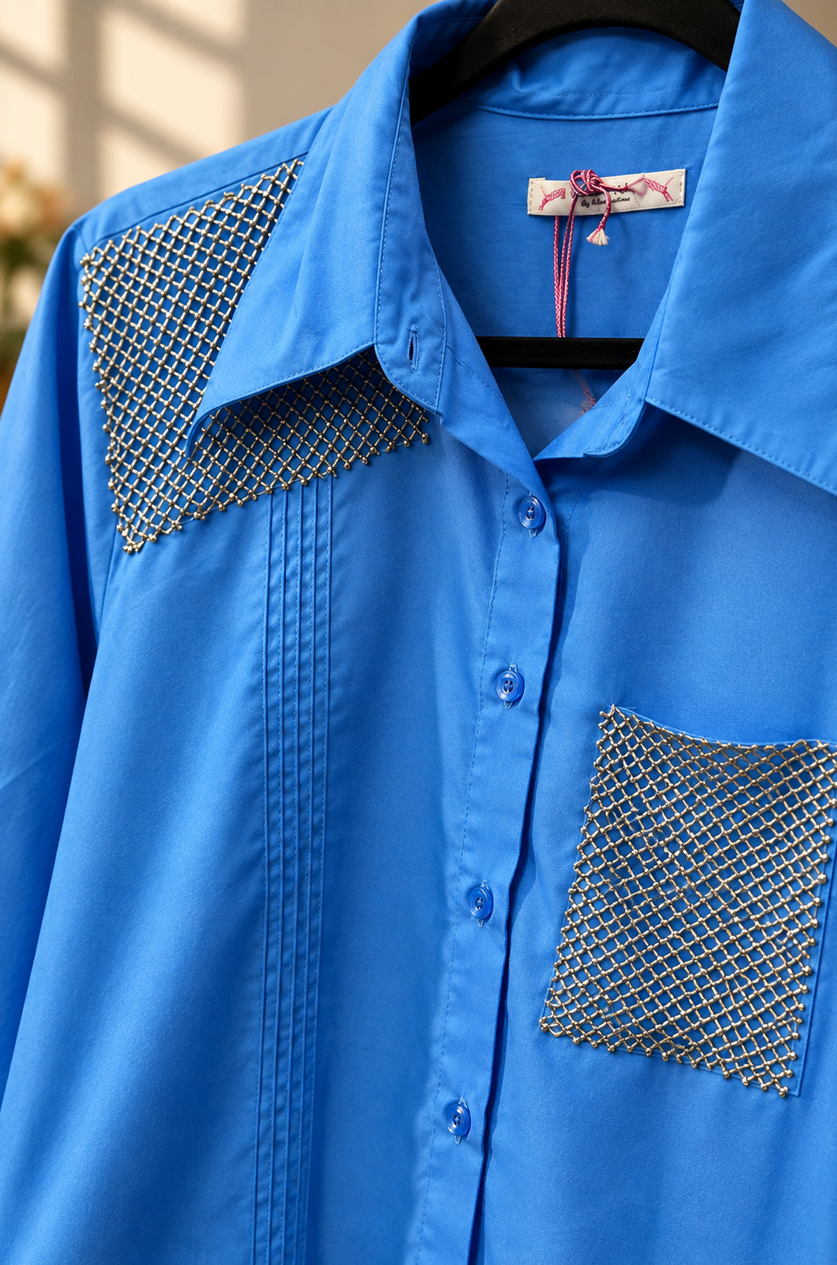 Royal Blue Embellished Shirt