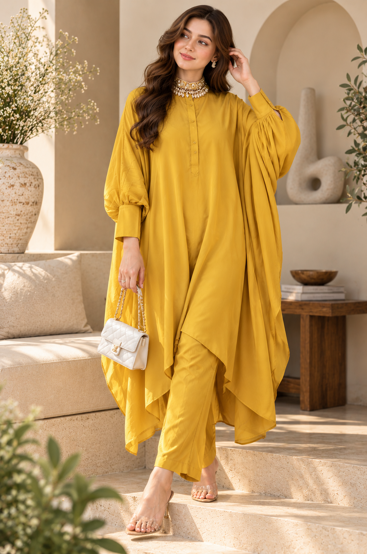Draped Kaftan Co-Ord Set for Women