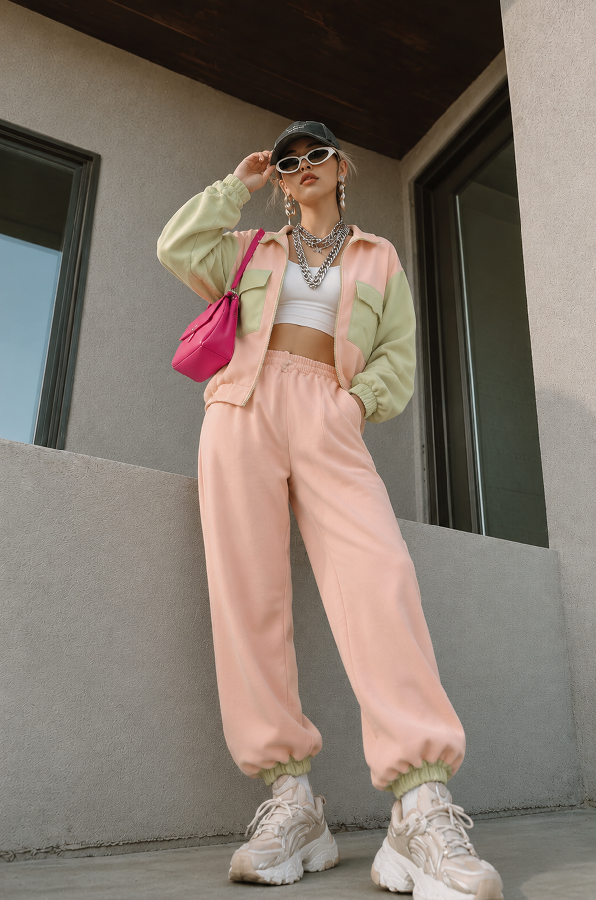 Women's Blush Pink Utility Track Set