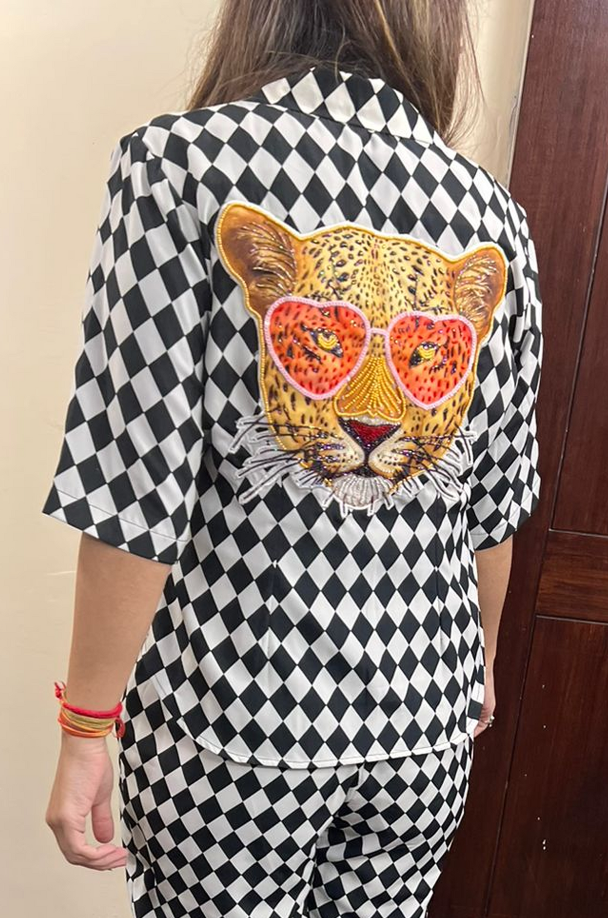 Black & White Leopard Sequin Co-Ord Set