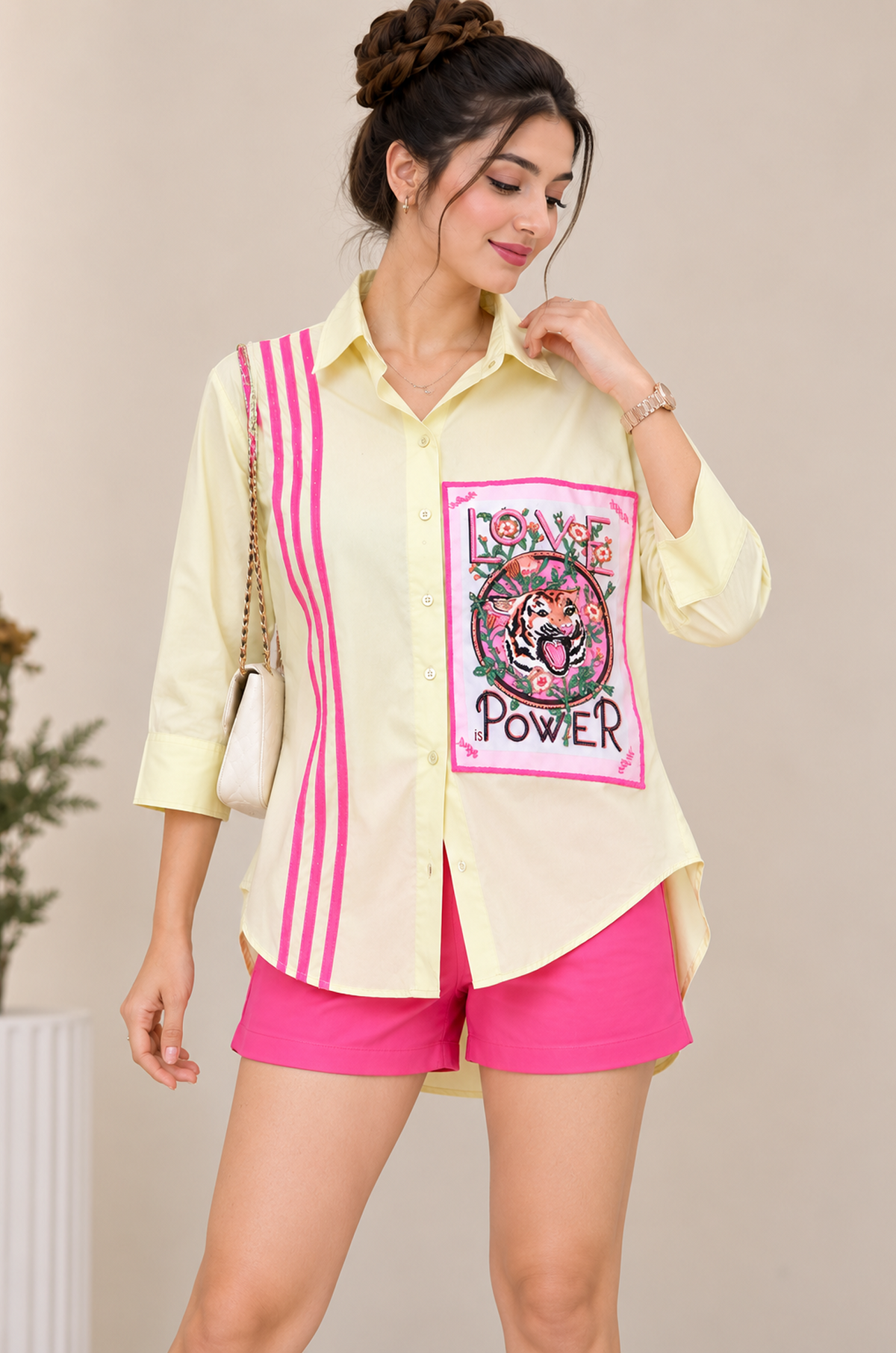 Pastel Yellow Printed Shirt – LOVE Is Power