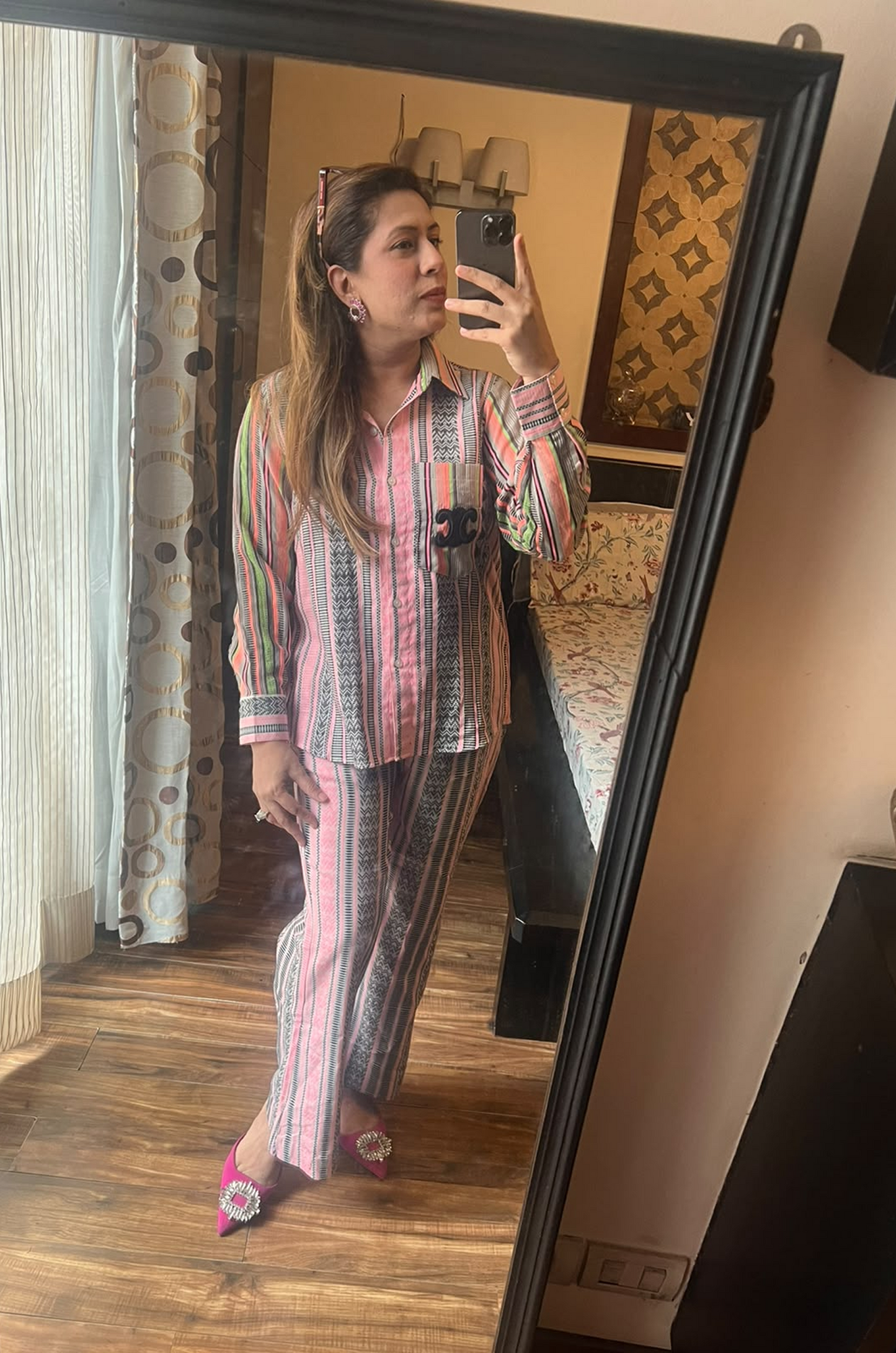 Pastel Stripe Printed Co-Ord Set
