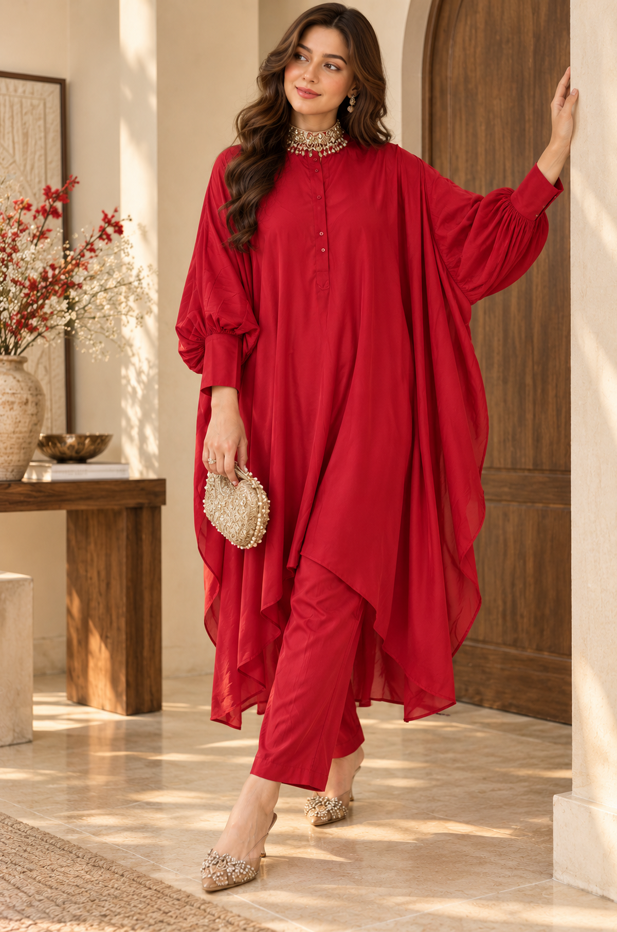 Draped Kaftan Co-Ord Set for Women
