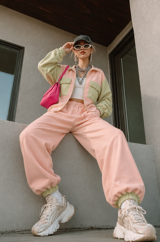Women's Blush Pink Utility Track Set